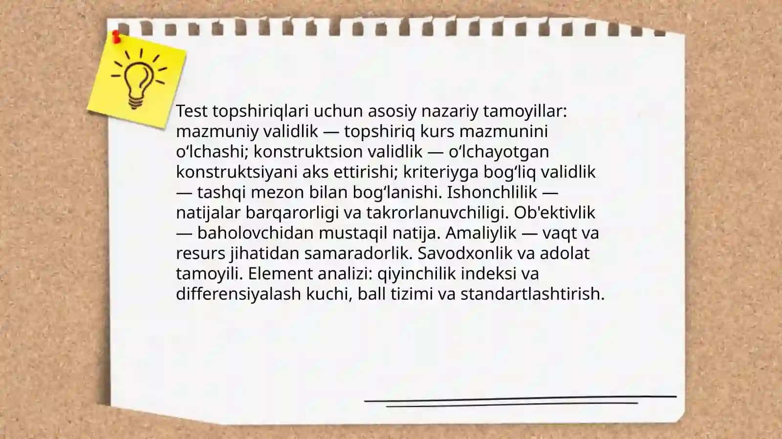 Test topshiriqlarining tarkibi, mazmuni va samaradorligiga qõyiladigan talablar 3