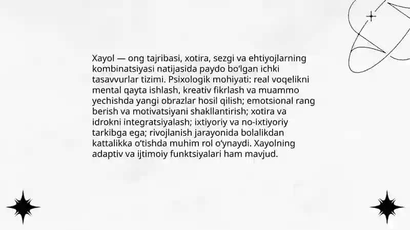 Xayol jarayonlari va xayol turlari 3