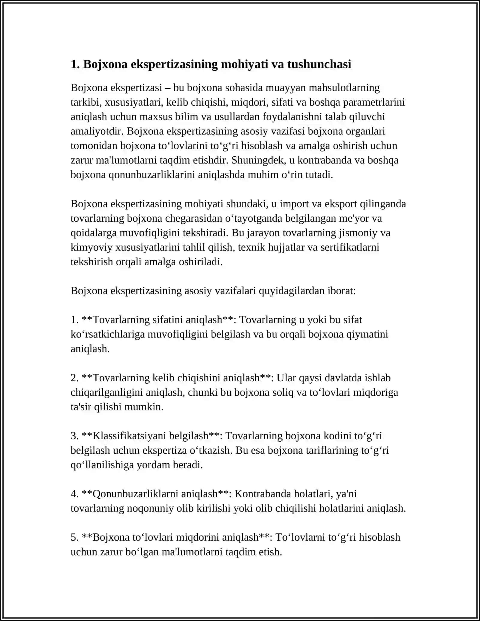 BOJXONA EKSPERTIZASINING MOHIYATI VAZIFALARI VA HUQUQIY ASOSLARI 3