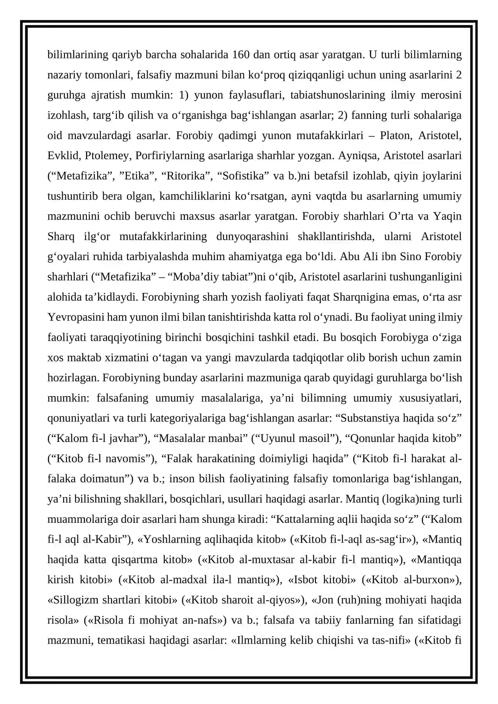 Abu Nasr Farobiy ilmiy merosi referat 3