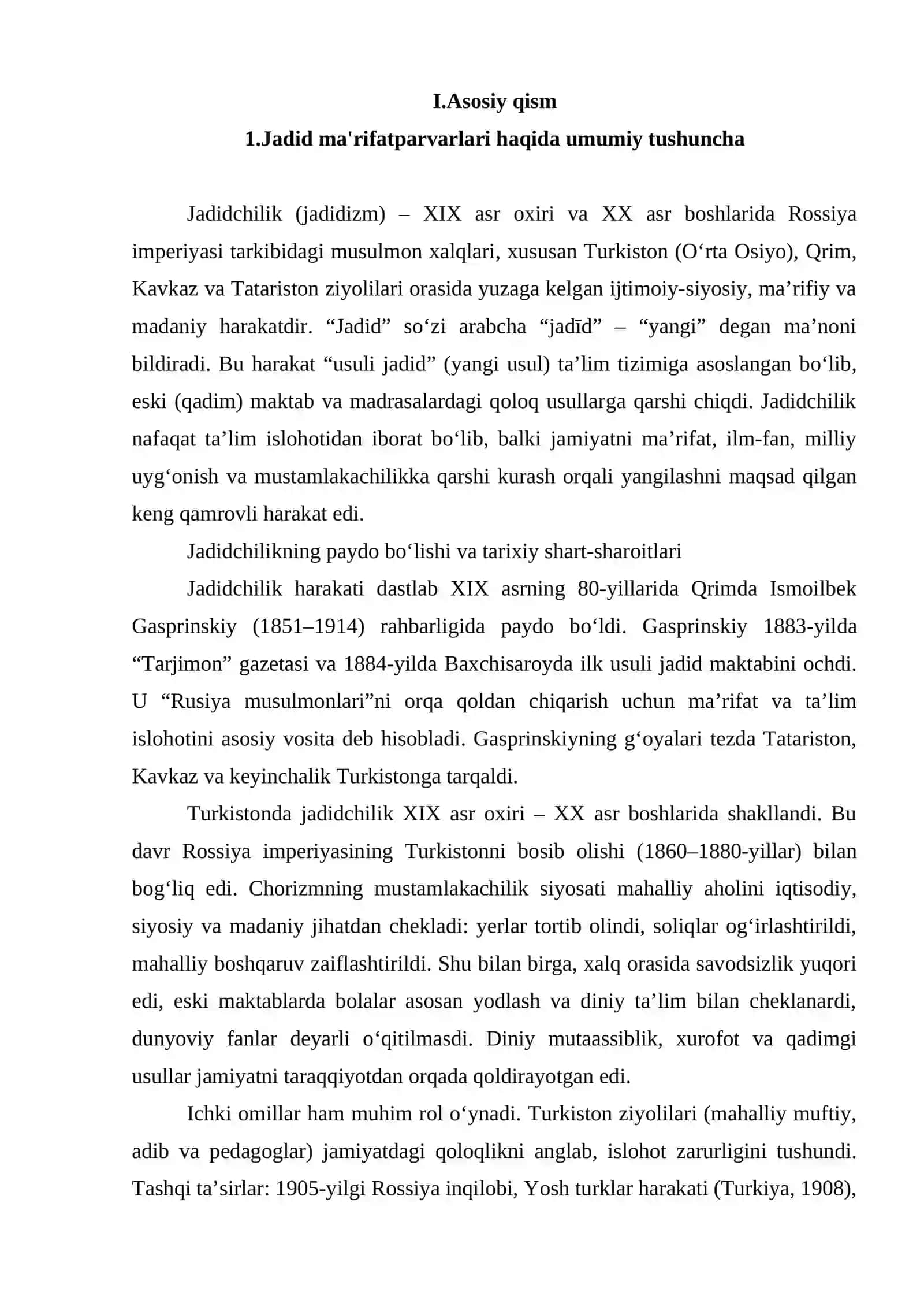 Jadid ma'rifatparvarlarining o'lka ijtimoiyma'naviy hayotida tutgan o'rni (Munavvar Qori,Fitrat,Behbudiy,Avloniy va boshqalar) 3
