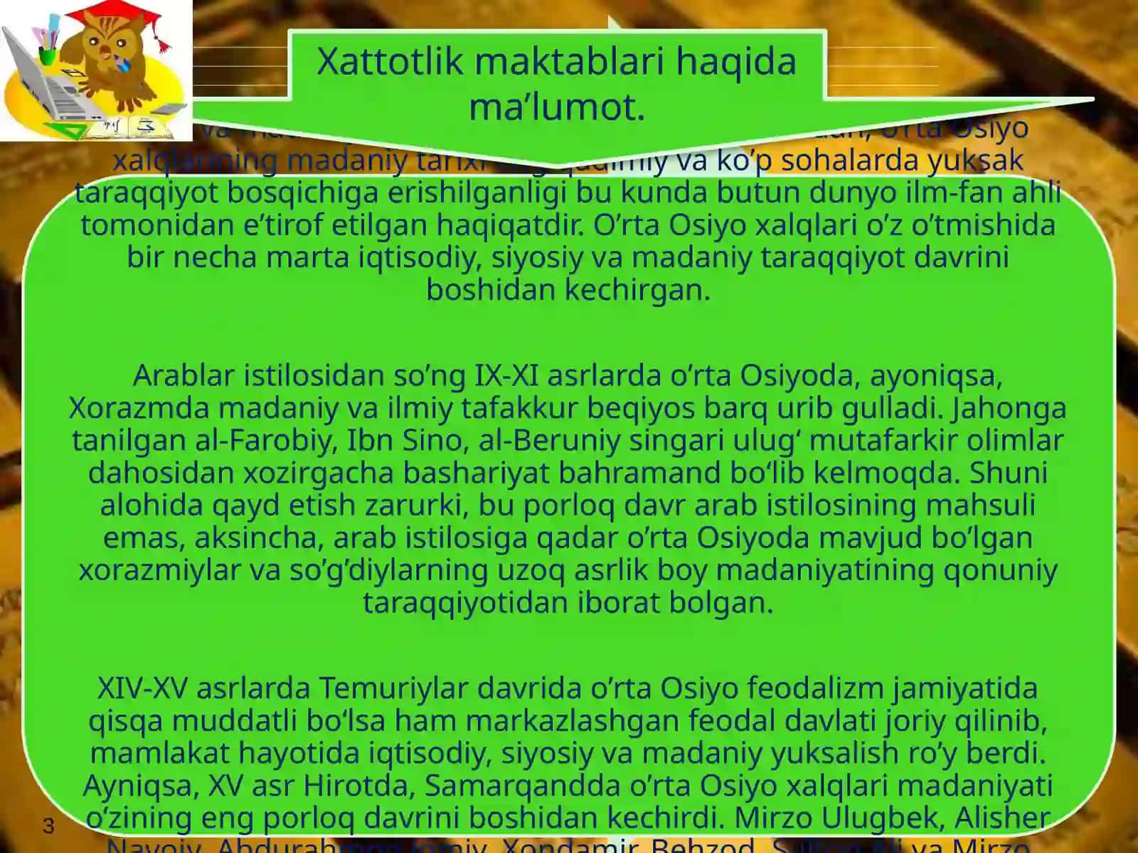 XATTOTLIK MAKTABLARI HAQIDA MA’LUMOT. HUSNIXAT O‘RGATISHNING GRAFIK ASOSLARI, HUSNIXAT O‘RGATISHNING TAMOYILLARI 3
