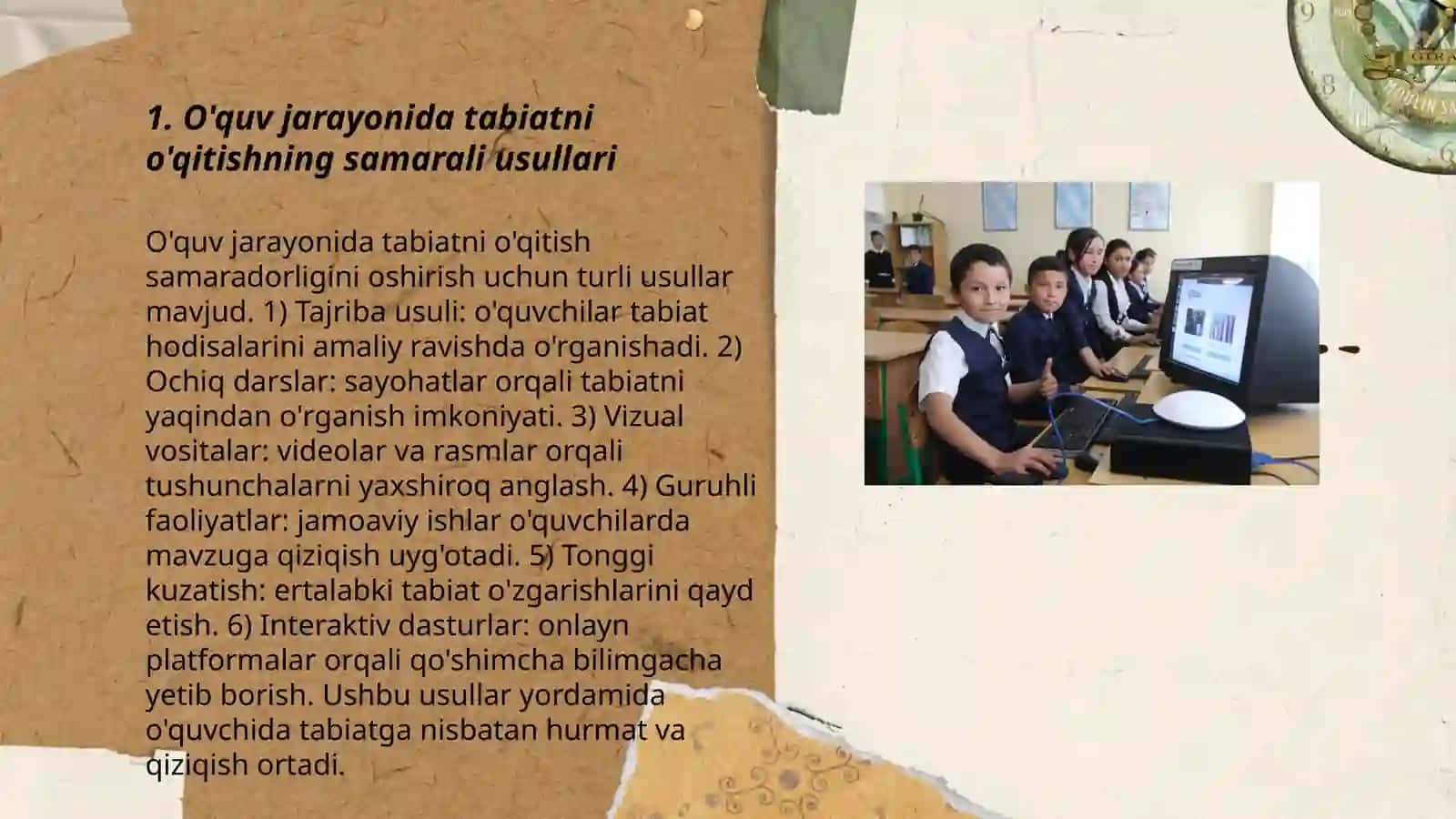 Tabiat o'qitish metodlari va shakllari 3