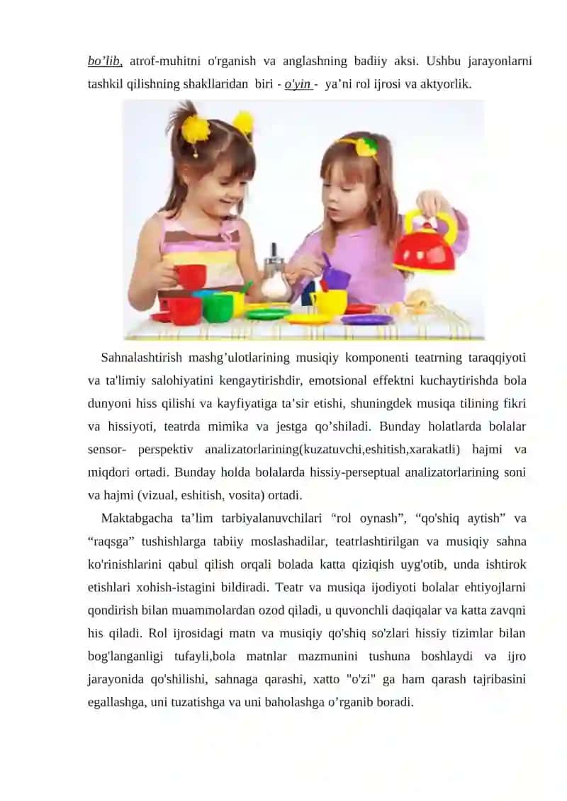 Maktabgacha ta‘lim tashkilotida sahnalashtrish faoliyatining asasiy maqsadi 3