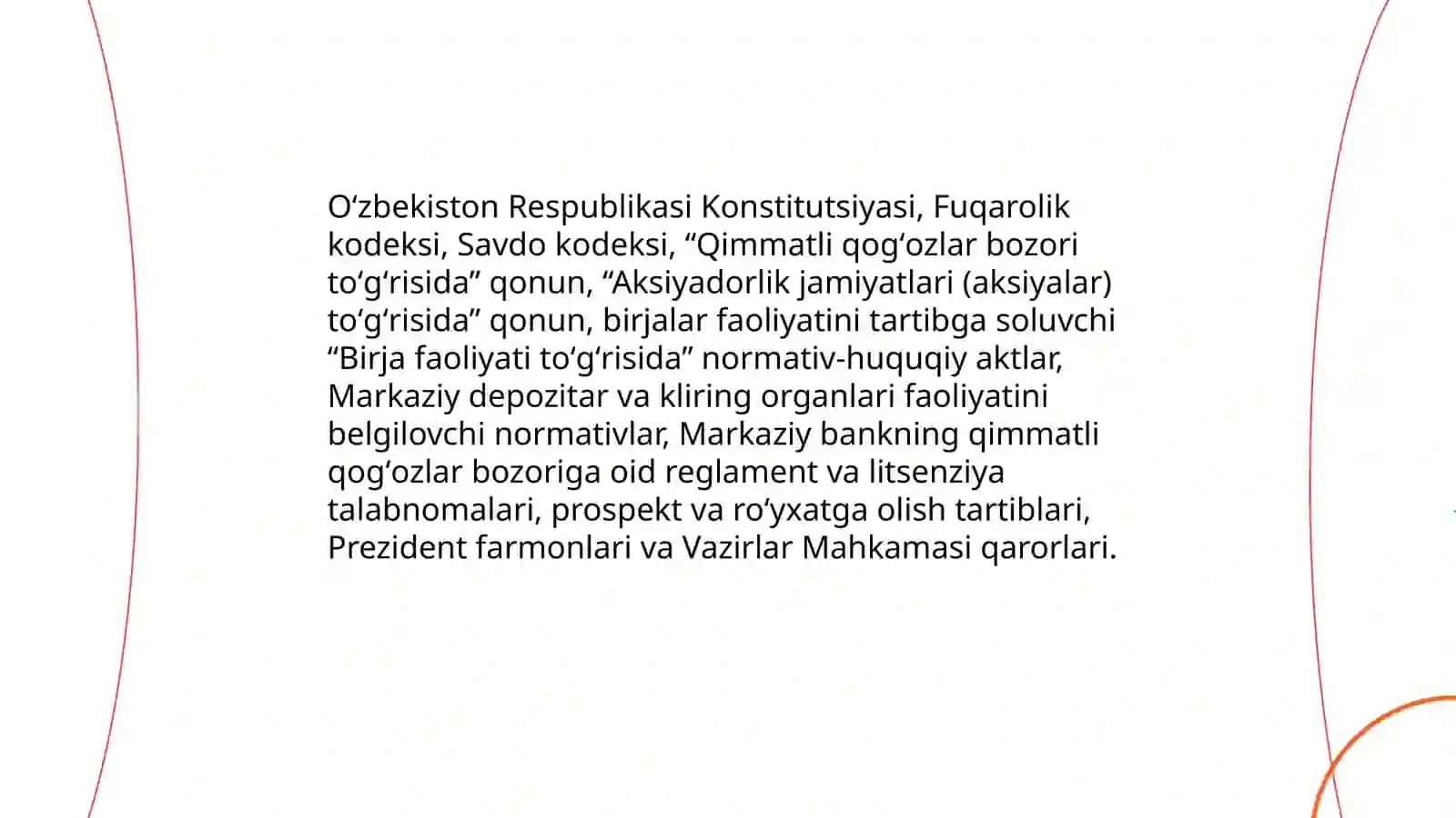 Qimmatli qogʻozlar va birjalar faoliyatini huquqiy tartibga solinishi 3