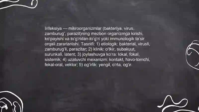 Infeksiya, infeksion jarayon va infeksion kasalliklar 3
