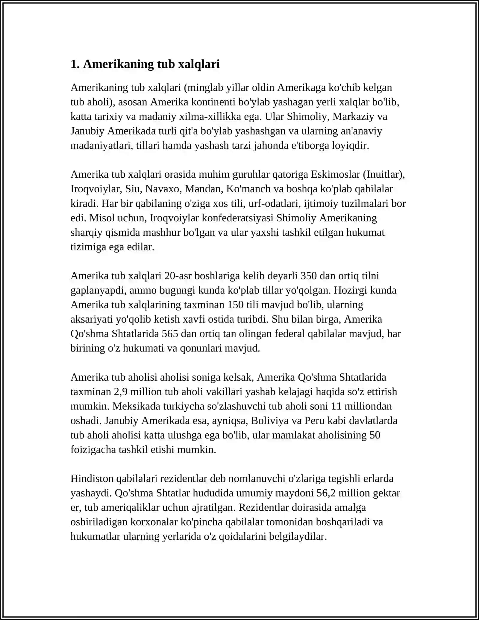 AMERIKA XALQLARINING TARIXIY -ETNALOGIK TAVSIFI 3