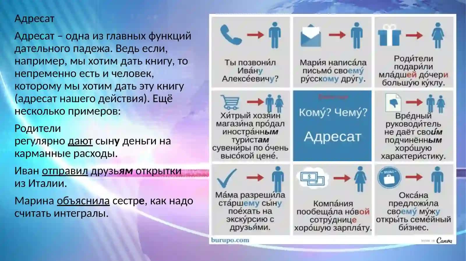 Дательный падеж имени существительного 3