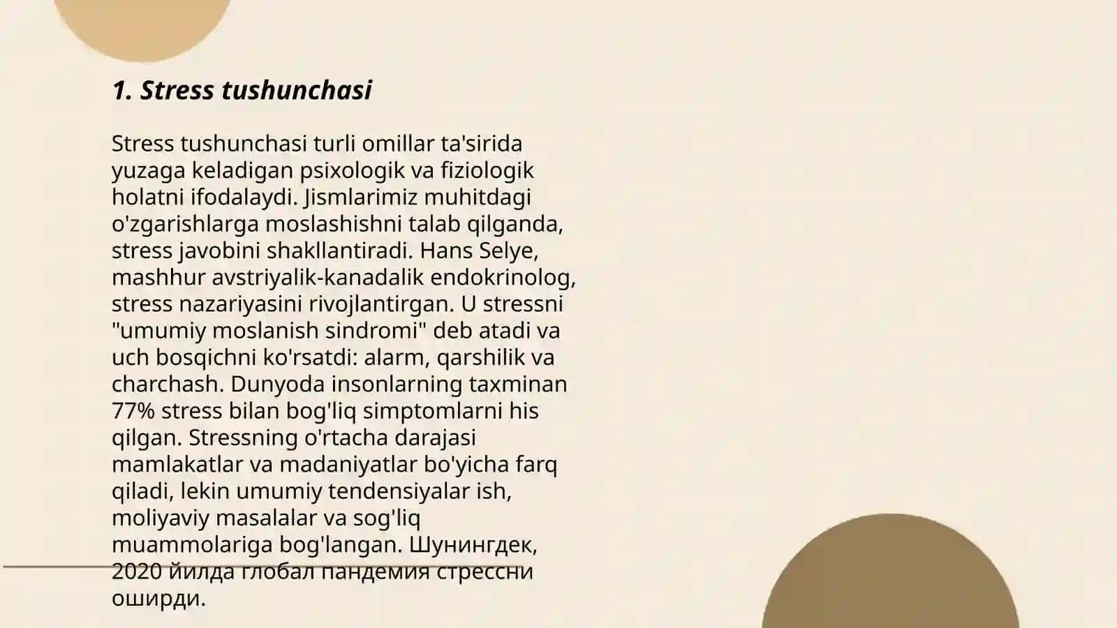 G.Selening stress distress haqidagi talimoti 3