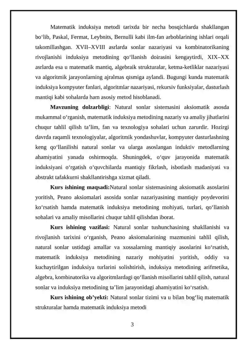NATURAL SONLAR SISTEMAS. MATEMATIK INDUKISYA METODI 3