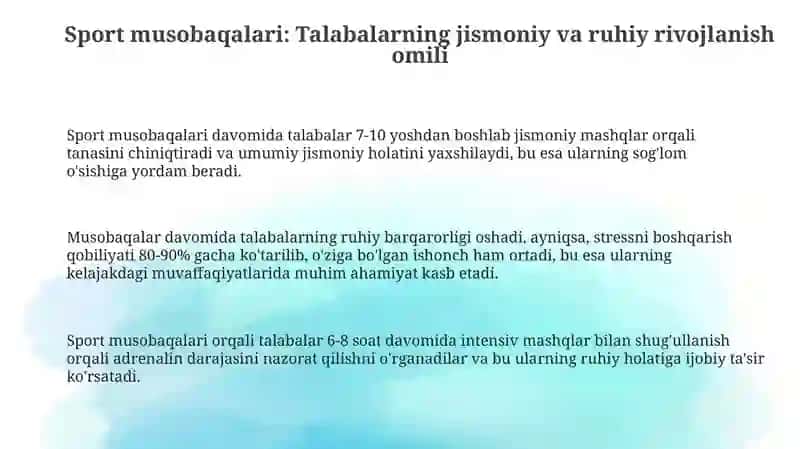 Sport musobaqalarining o'quvchilartarbiyasi 3