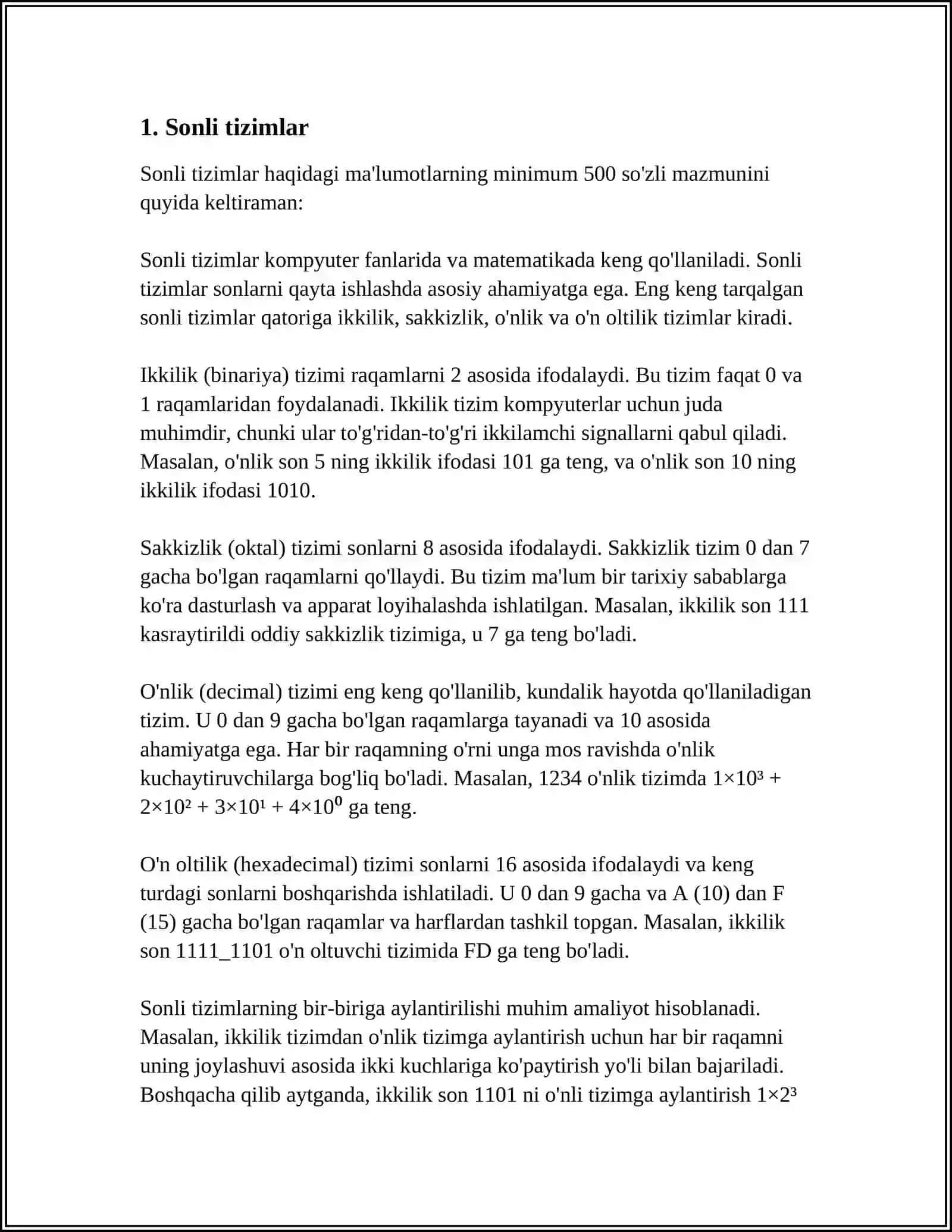 KOMPYUTERDA SONLARNI TASVIRLASH VA QAYTA ISHLASH 3
