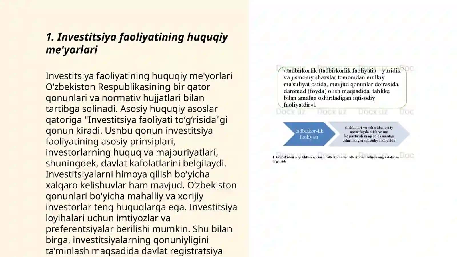 Invistetsiya faoliyatini rivojlantirishda huquqiy asoslar 3