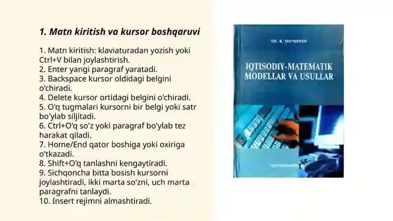 Word dasturida matn bilan ishlash 3