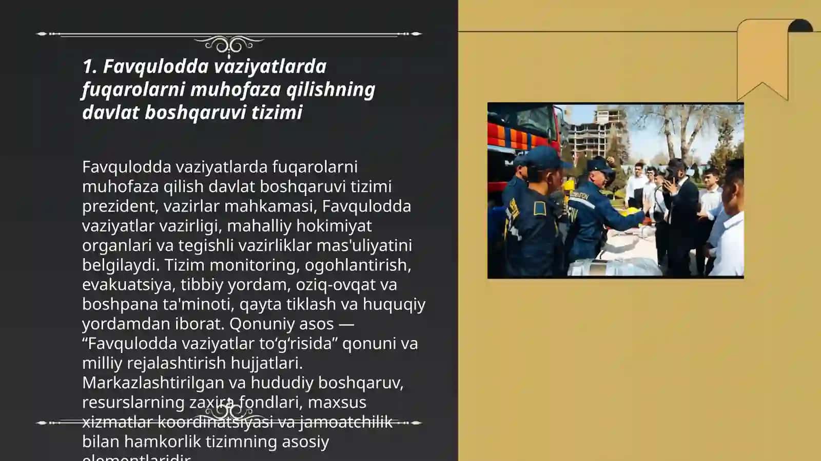 Favqulodda vaziyatlarda fuqaro muhofazasi, ogohlantirish va harakat qilish davlat tizimi 3