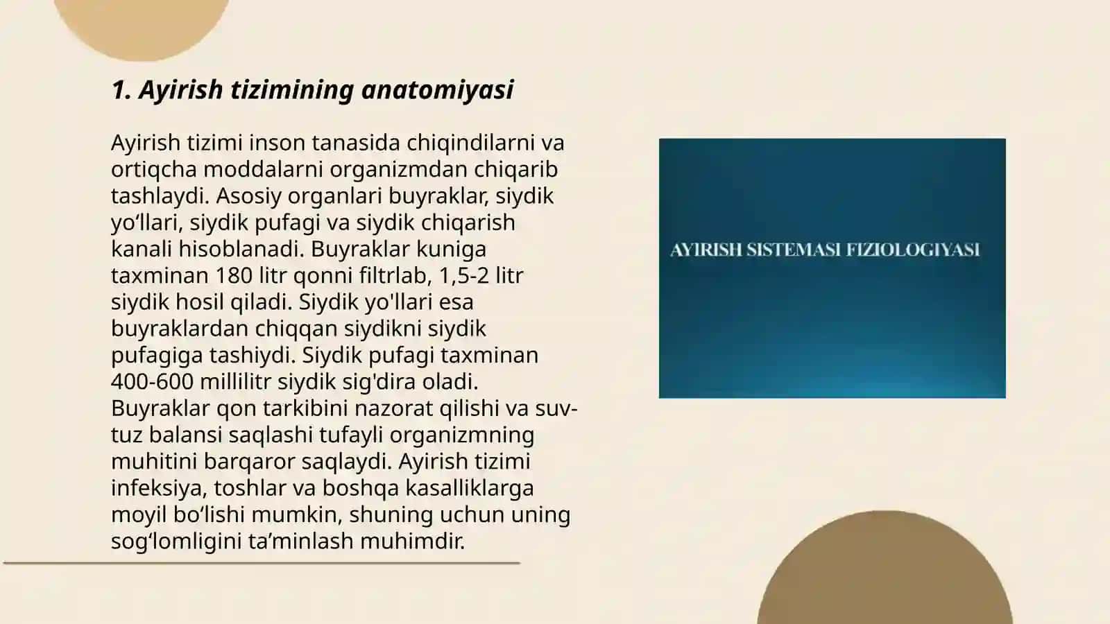 Ayirish tizimi fiziologiyasi 3