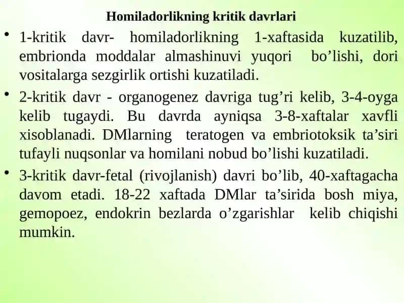 EMIZIKLI VA HOMILADOR AYOLLARDA DORILAR KINETIKASINING O‘ZIGA XOSLIGI. 3