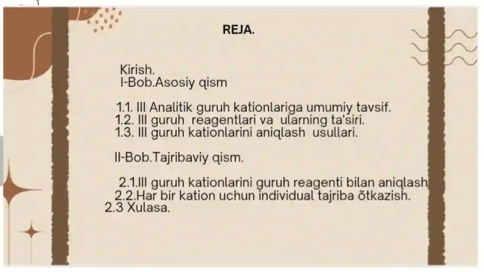 Analitik kimyo fanidan tayyorlangan taqdimoti 3