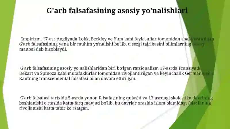 Sharq va G'arb falsafasi 3