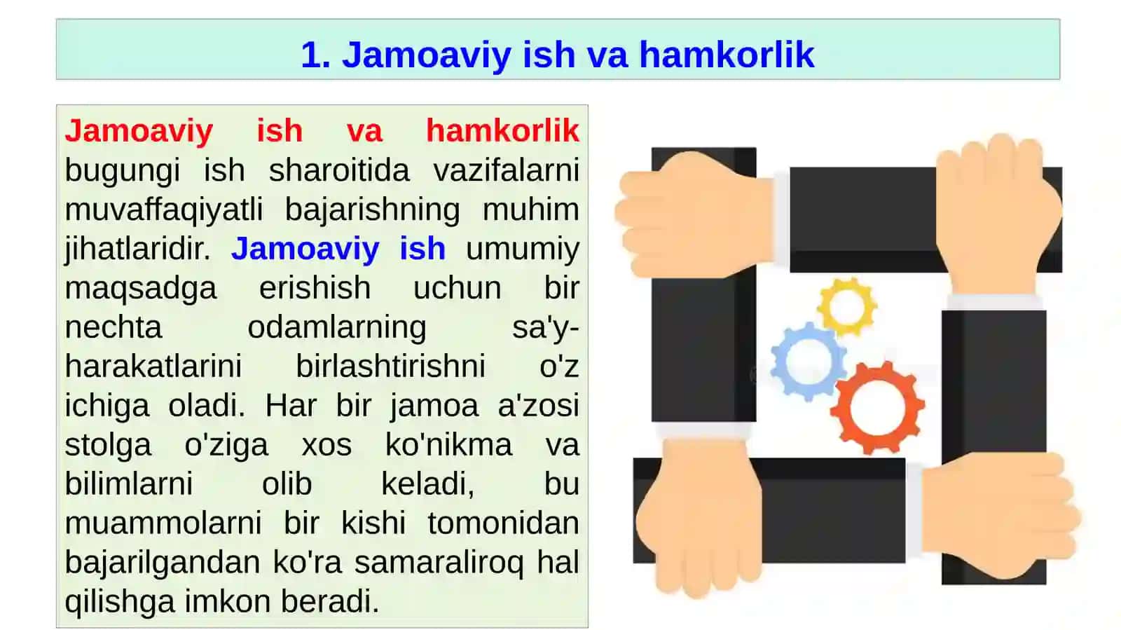Jamoada ishlash va hamkorlik qilish qobiliyatlari 3