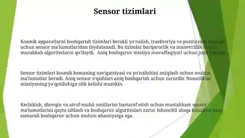 Kosmik apparatlar harakatini boshqarish 3