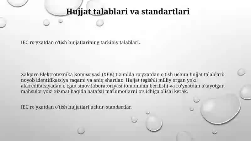 Xalqaro Elektrotexnika Komissiyasi (XEK) ro‘yxatdan o‘tkazish tartibi 3