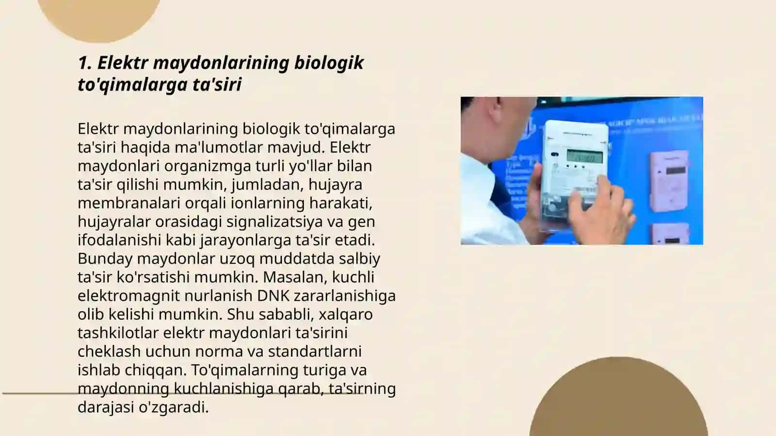 Elektr va magnit maydonlari va ularming odam organizmiga ta'siri 3