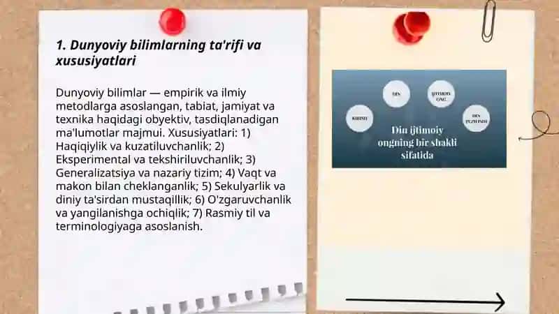 Dunyoviy va diniy bilimlarning tushunchasi 3