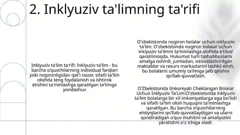 O'Zbekistonda Imkoniyati Cheklangan Bolalar Uchun Inklyuziv Ta'Lim 3