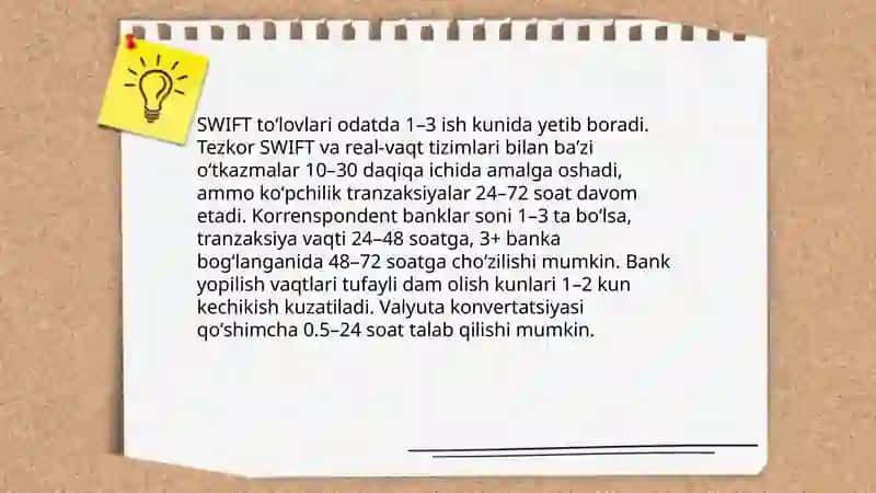 Swift toʻlovlarining afzalliklari va kamchiliklari 3