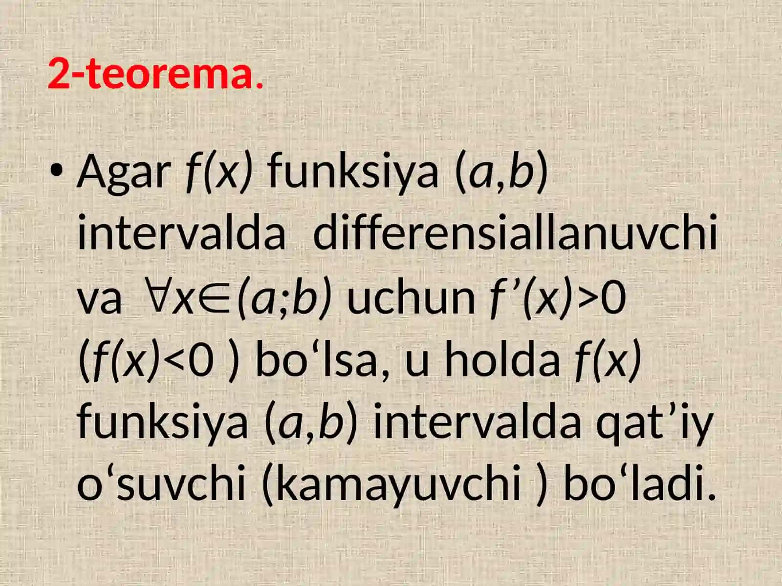 Farazqilaylik f(x) funksiyasi 3