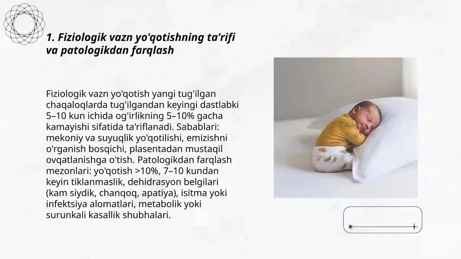 Chaqaloqlarda fiziologik vazn yo'qotish sabablari va ular haqida malumotlar 3