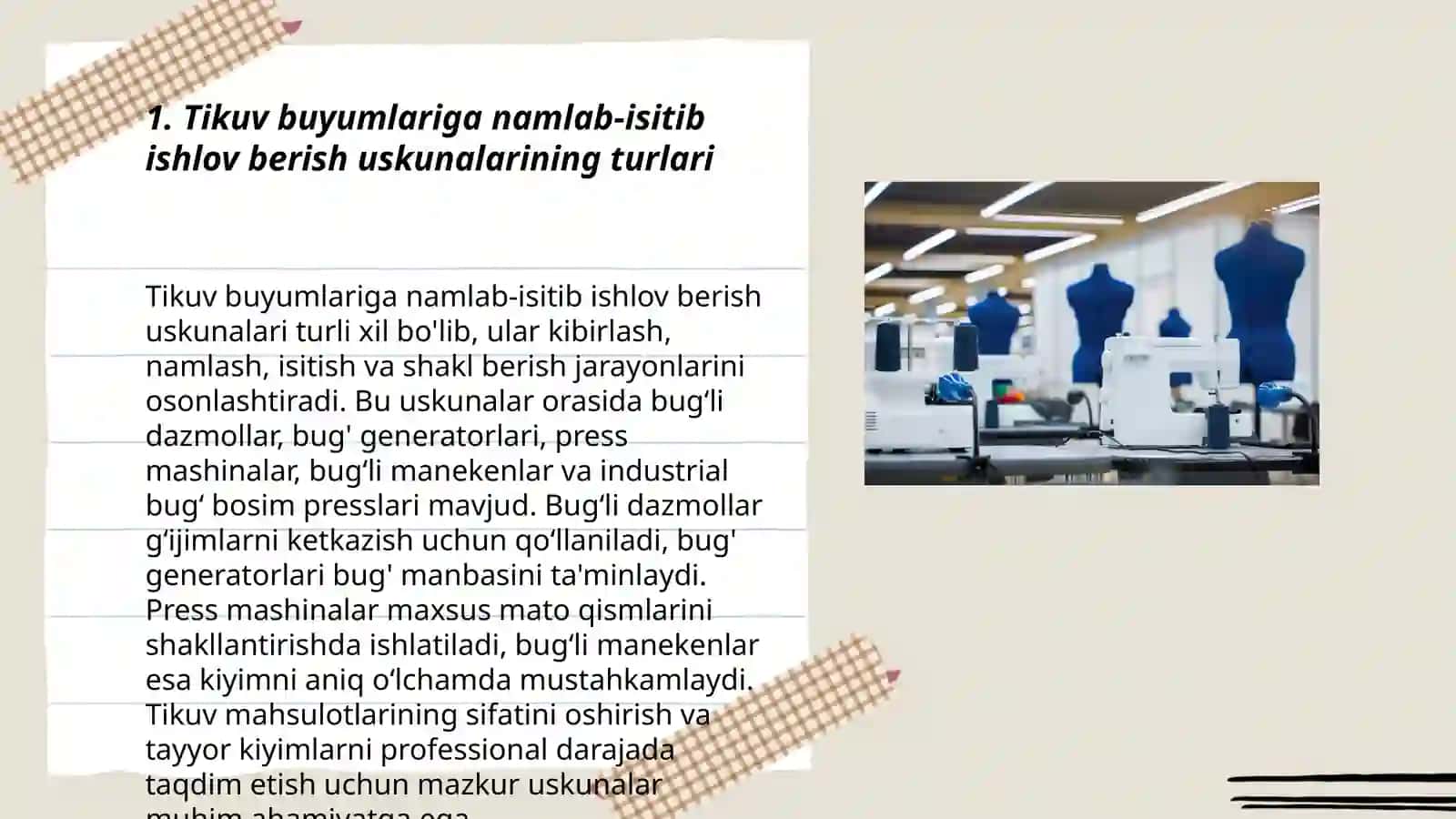 Tikuv buyumlariga namlab-isitib ishlov berish zamonaviyuskunalari 3