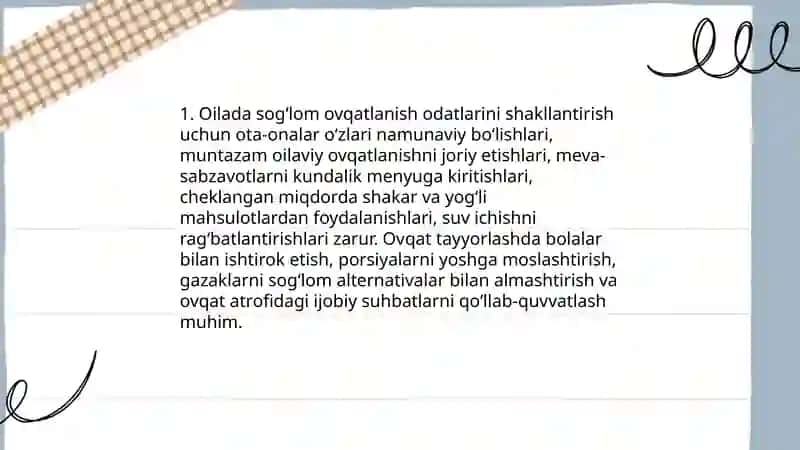 Bolaning oilasi va salomatligi 3