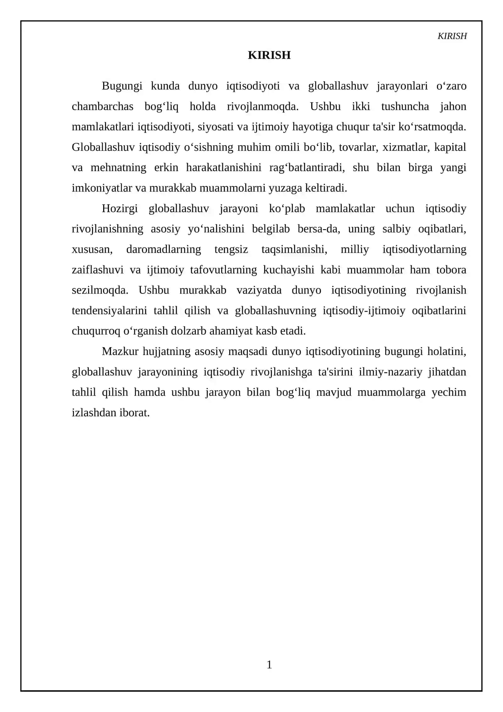 Dunyo iqtisodiyoti va globallashuv jarayoni 3