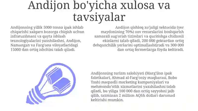 Andijon bo'yicha xulosa va tavsiyalar 3