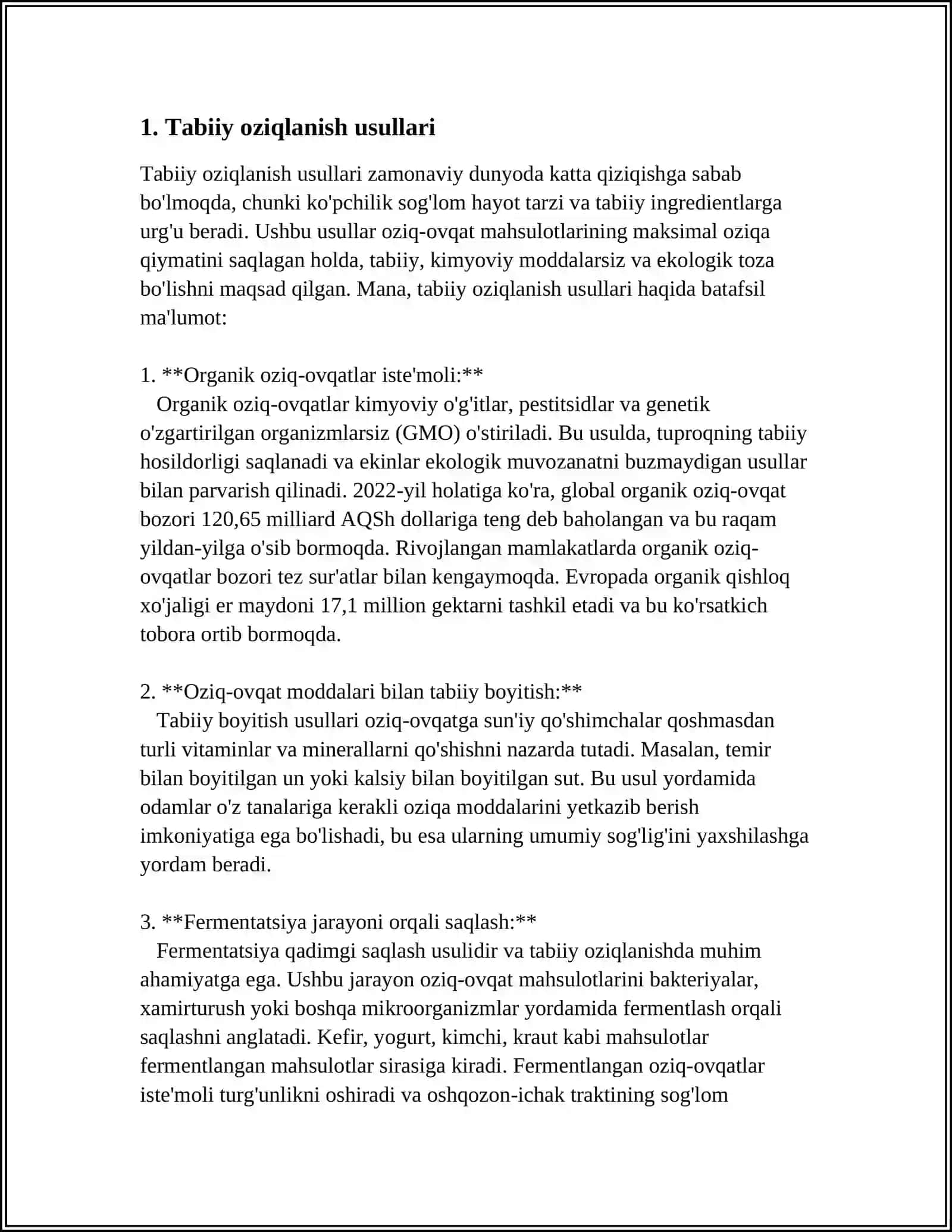HASHORATLARNING OZIQLANISHIGA QARAB TASIFLANISHI 3
