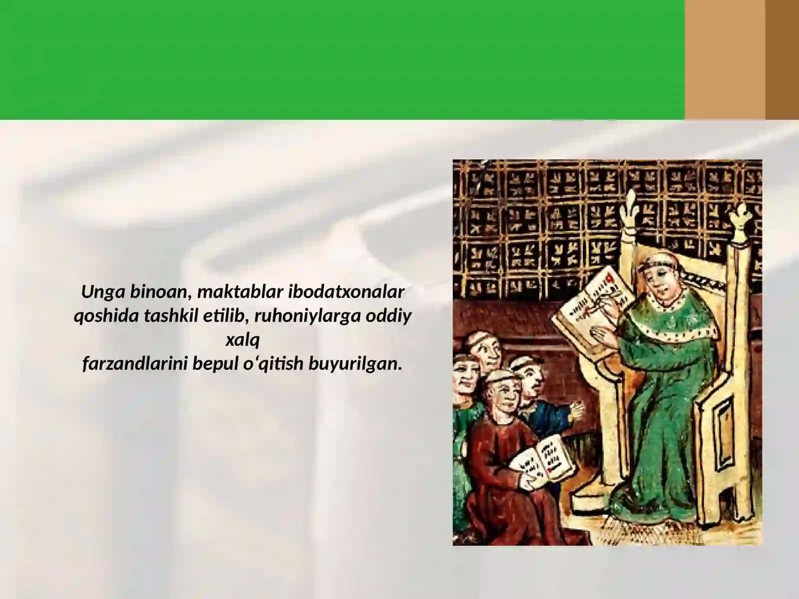 7-sinf Jahon tarixi fanidan Yevropa xalqlari madaniyati dars taqdimot 3