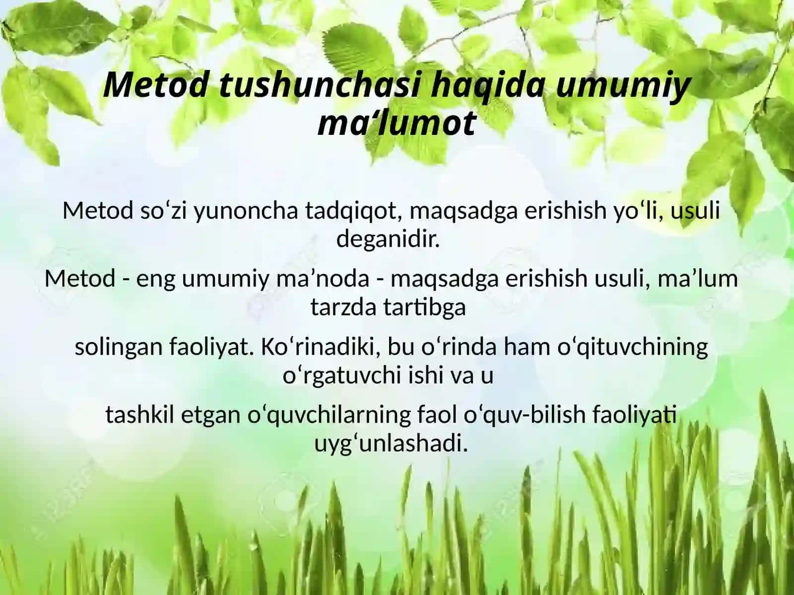O‘qitish metodida ta‘limiy metodlardan foydalanish 3
