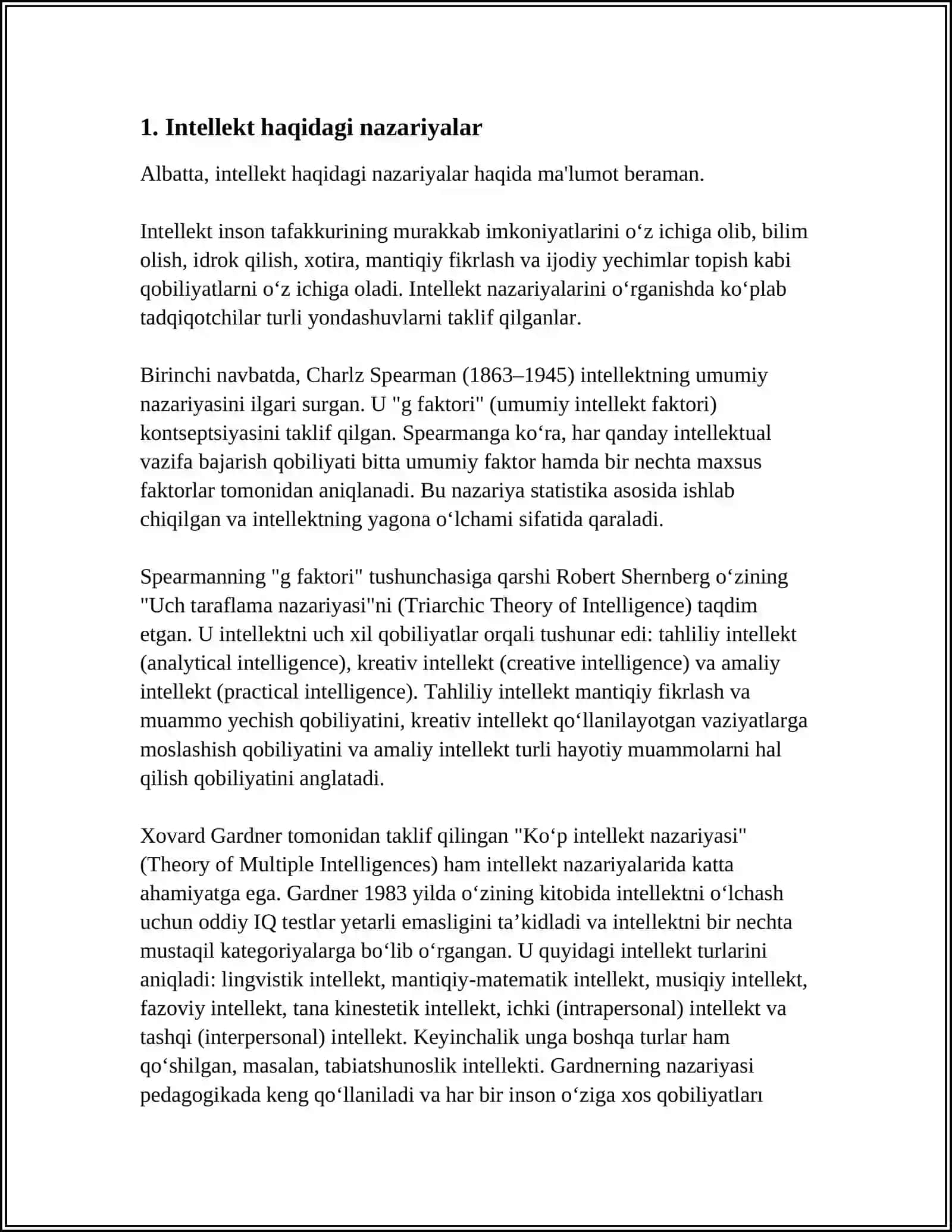 INTELLEKT VA KREATIVLIK NAZARIYALARI 3