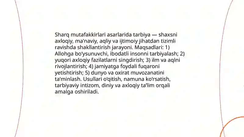 Sharq mutafakkirlari asarlarida tarbiya masalasi 3