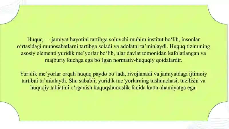 Huquqning yuridik me’yorlar yaratish orqali paydo bo‘lishi 3