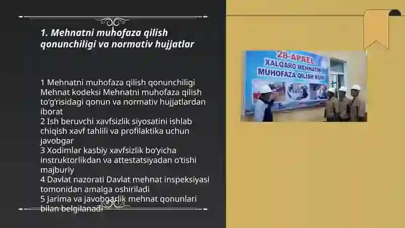 Mehnatni muhofaza qilish bo‘yicha o‘qitish va bilimlarni tekshirish 3