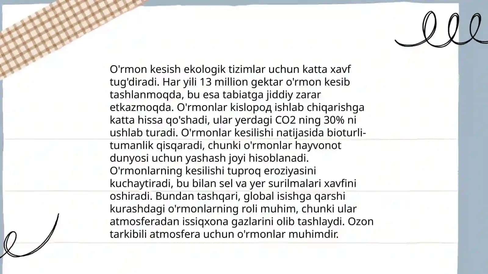 O'rmon kesishning ekologik ta'siri 3