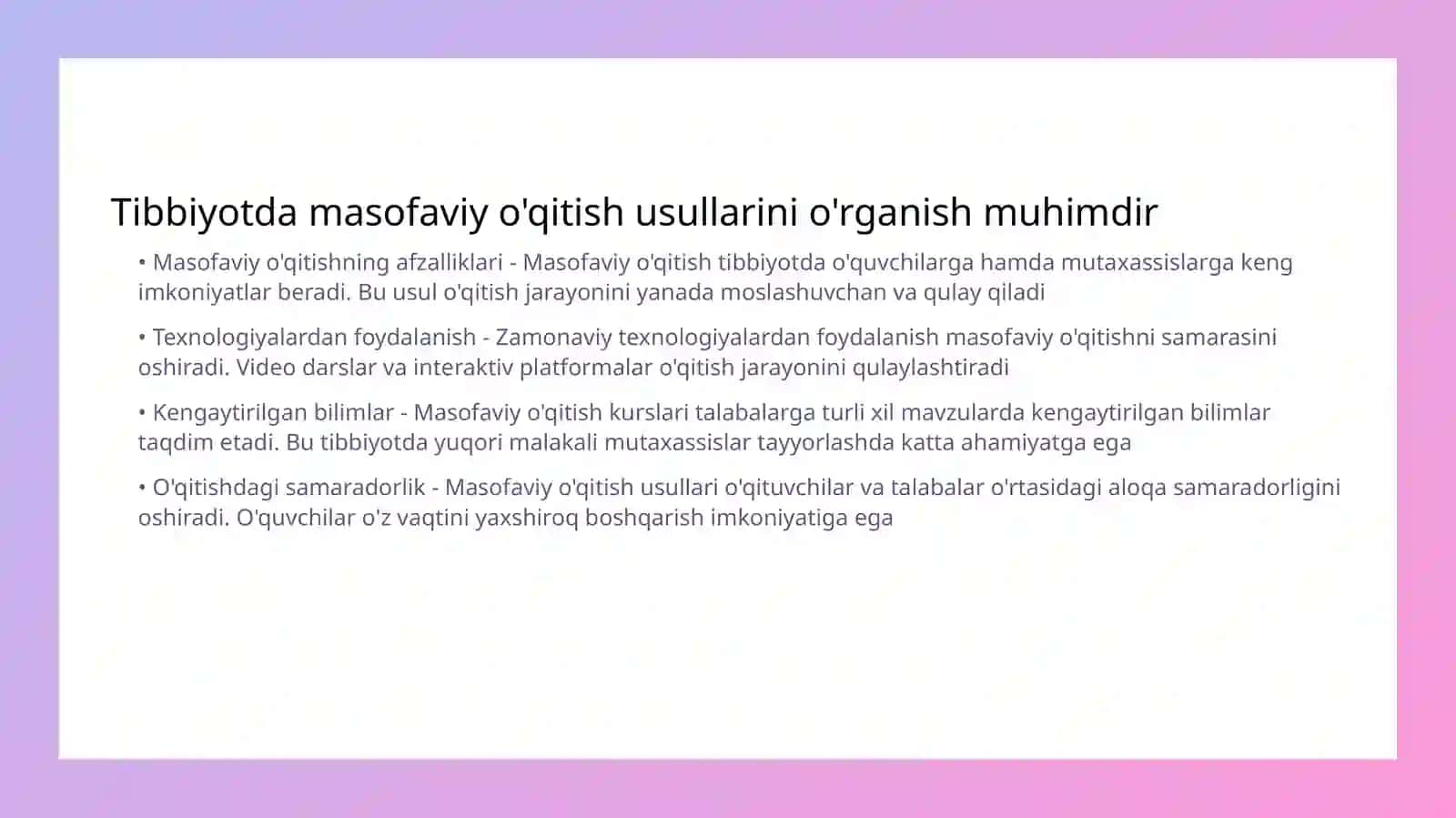 Tibbiyotda elektron va masofaviy oʻqitish 3