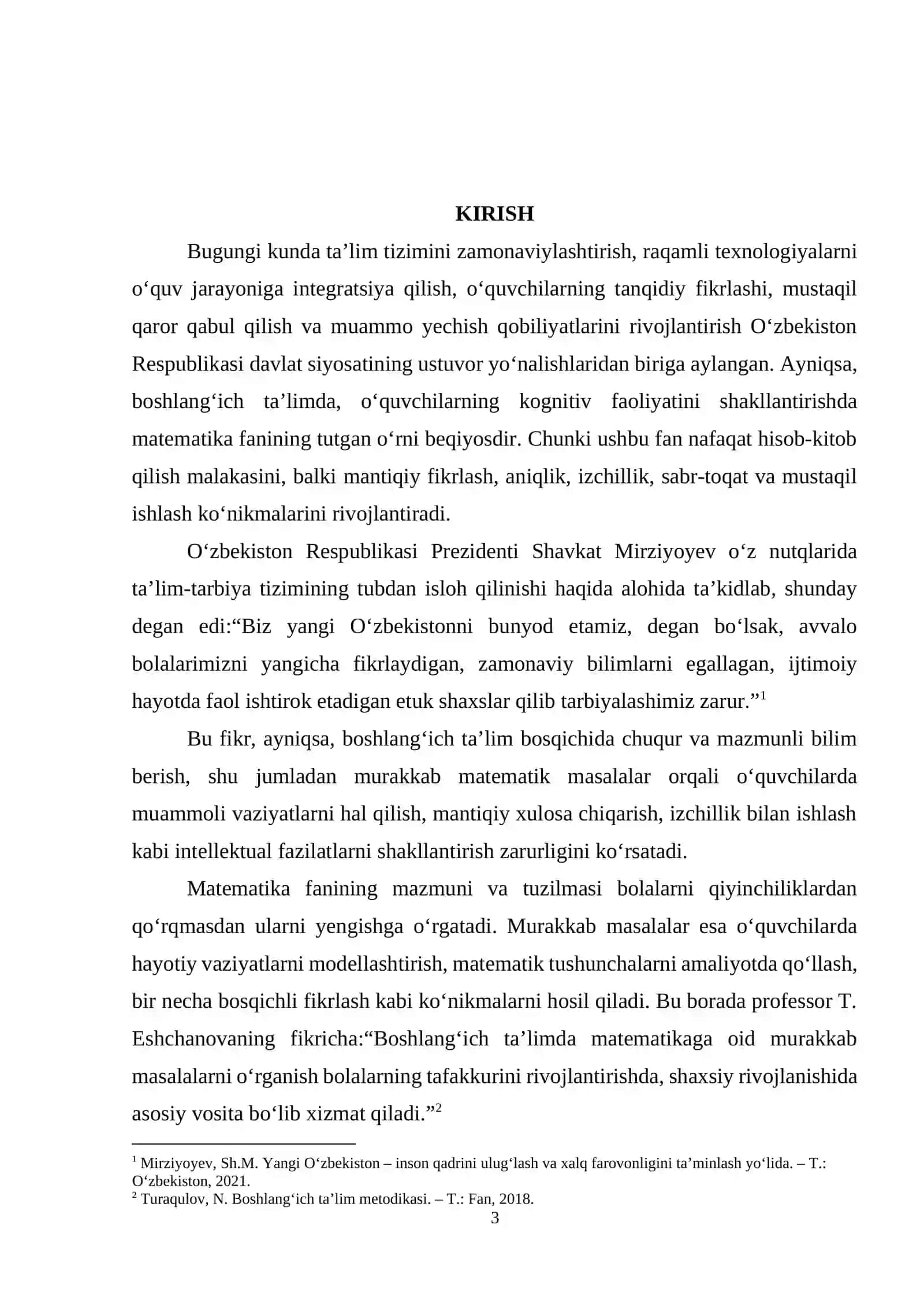BOSHLANG’ICH SINFLARDA MATEMATIKADAN MURAKKAB MASALALAR VA ULARNI YECHISHGA O’RGATISH METODIKASI 3