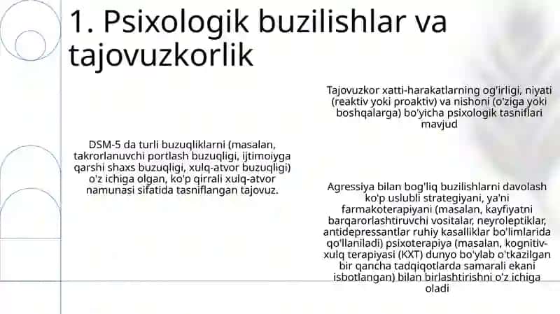 Tajovuz va ogʻishgan xulqni ta'riflash 3