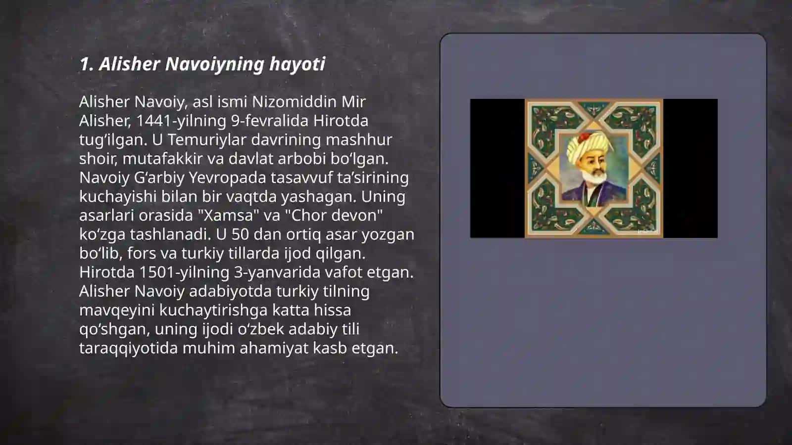 Alisher Navoiyning hayoti 3