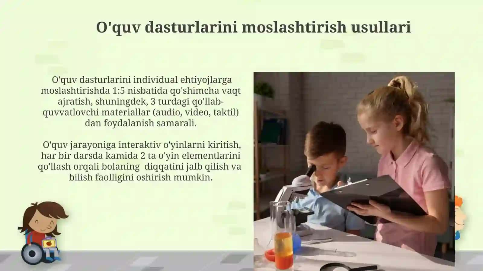 Imkoniyati cheklangan bolalarga ta’lim jarayonida dasturlar yaratish va adabiyotlarni moslashtirish 3