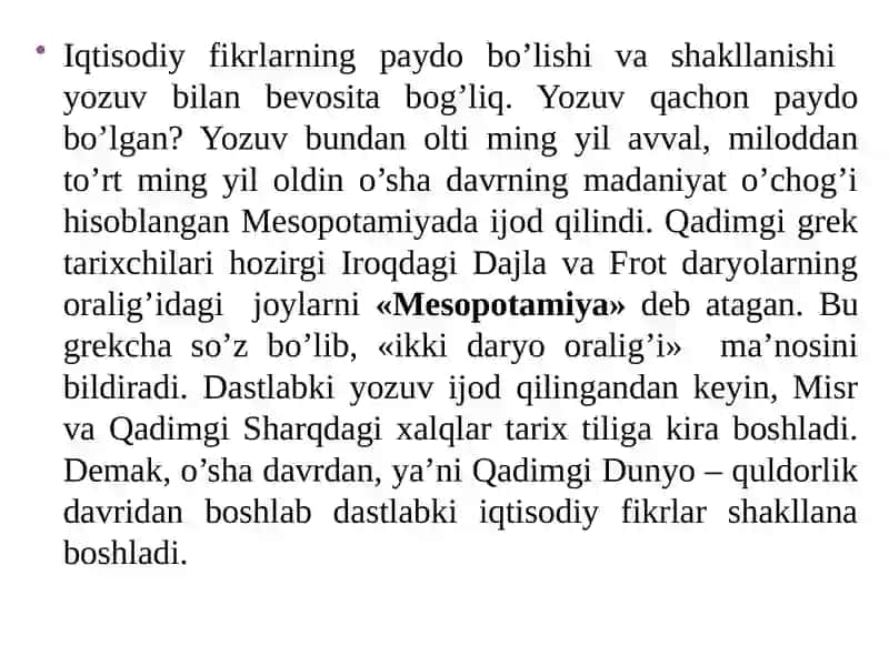 Qadimgi Iqtisodiy Ta'limotlar 3